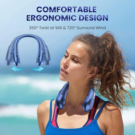 WindMate Wearable Neck Fan | Silent Airflow | Travel & Outdoor Cooling