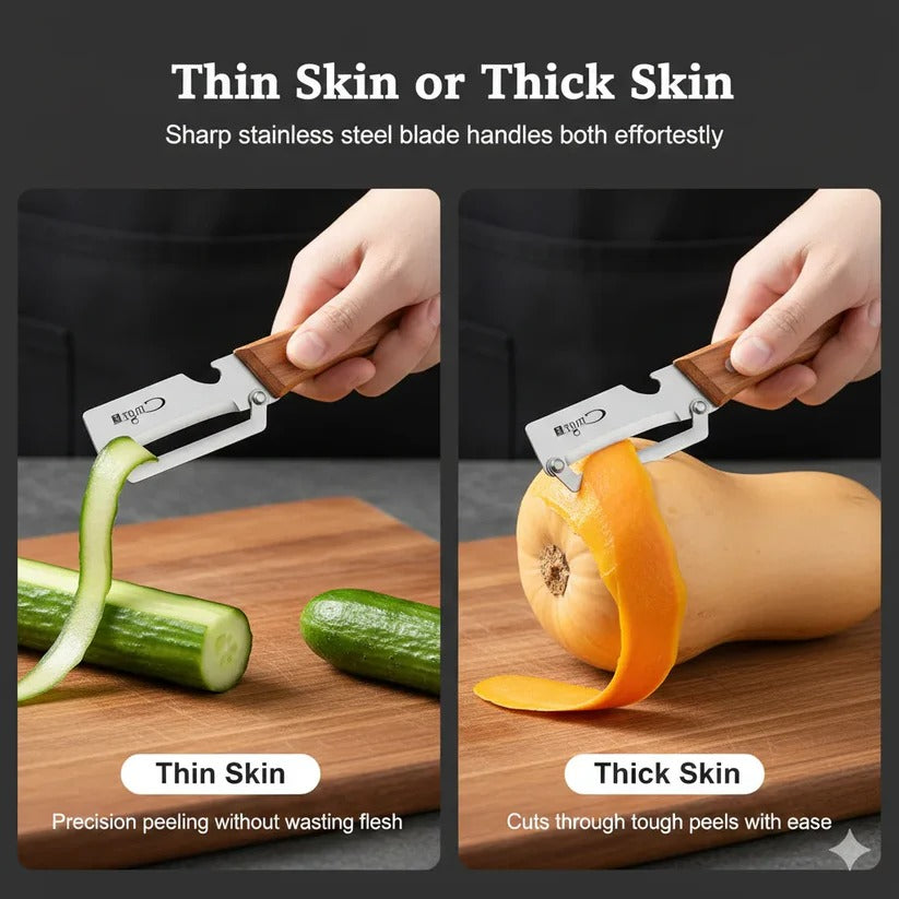 SteelCut Smart Peeler – Stainless Peeler | High-Grade Durability | Clean, Precision Peeling + Bottle Opener