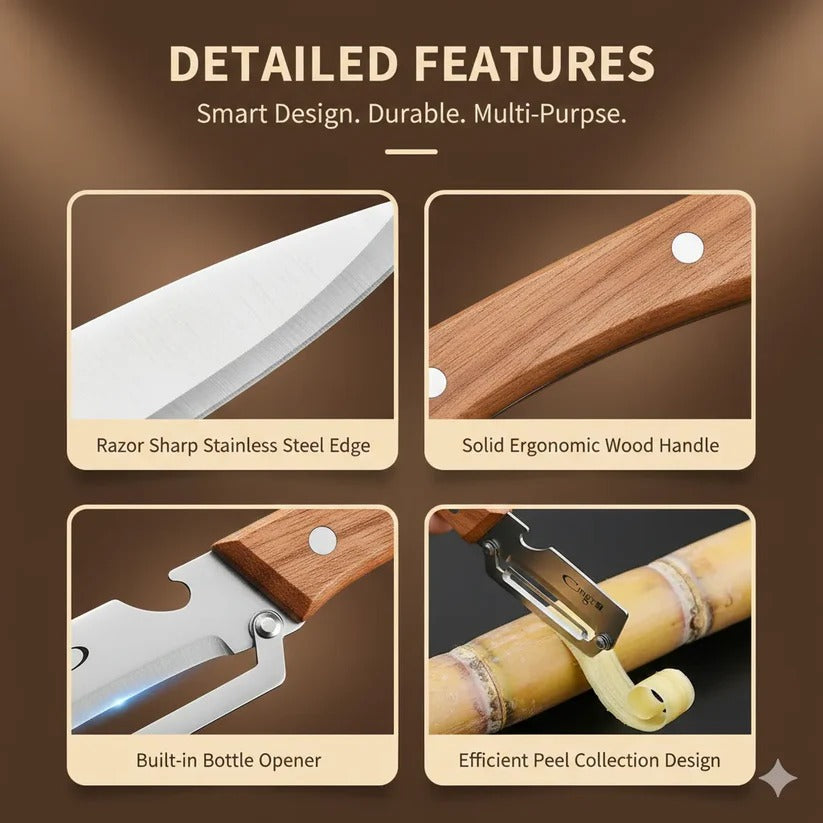 SteelCut Smart Peeler – Stainless Peeler | High-Grade Durability | Clean, Precision Peeling + Bottle Opener