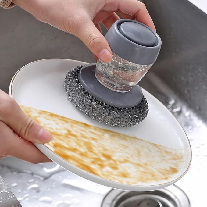 IGS Soap Dispensing Scrubber - Dish Cleaning Brush with Liquid soap Dispenser (PACK OF 2)