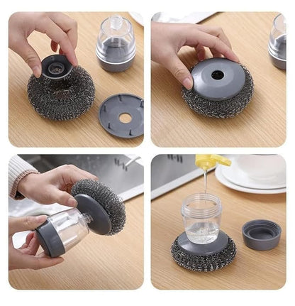 IGS Soap Dispensing Scrubber - Dish Cleaning Brush with Liquid soap Dispenser (PACK OF 2)