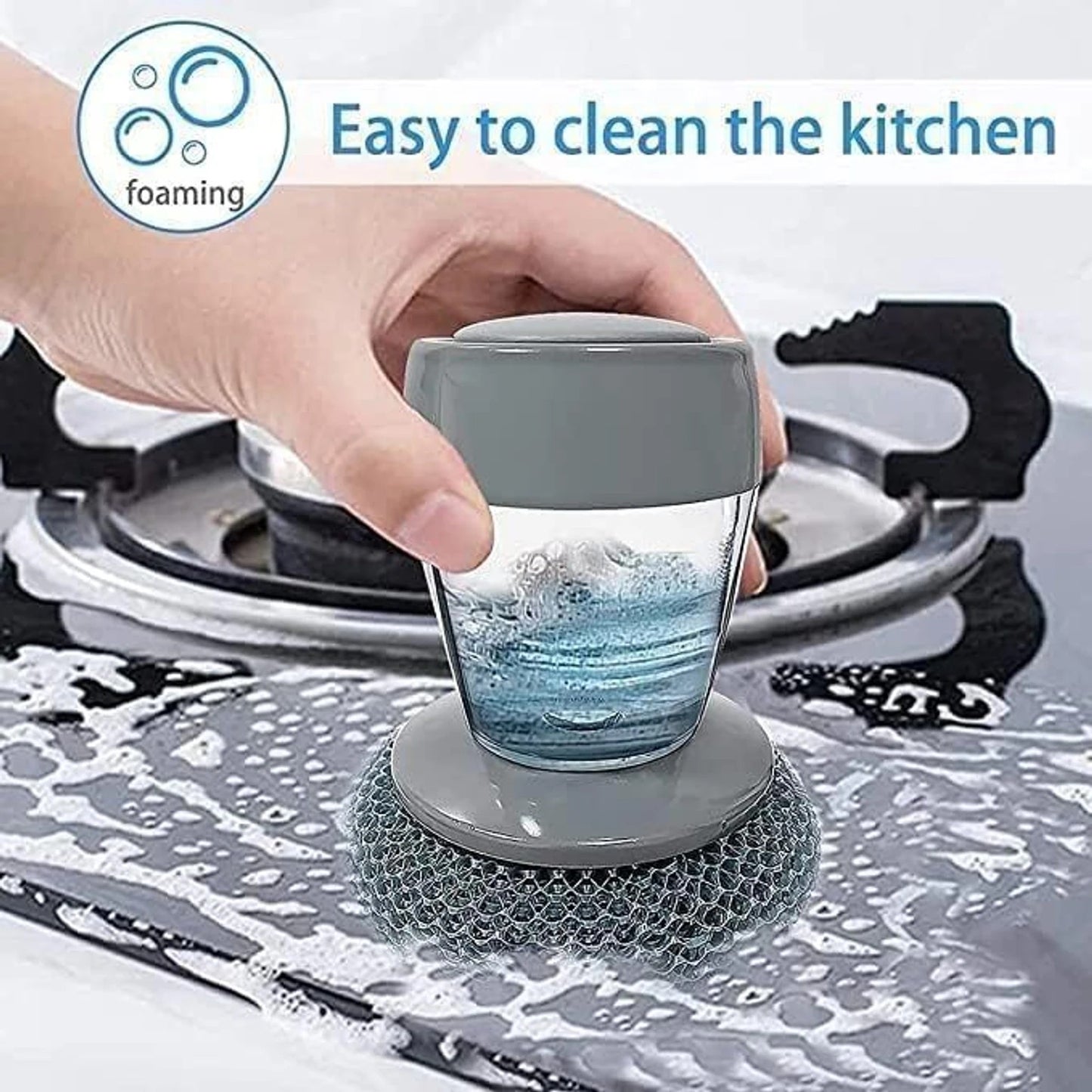 IGS Soap Dispensing Scrubber - Dish Cleaning Brush with Liquid soap Dispenser (PACK OF 2)