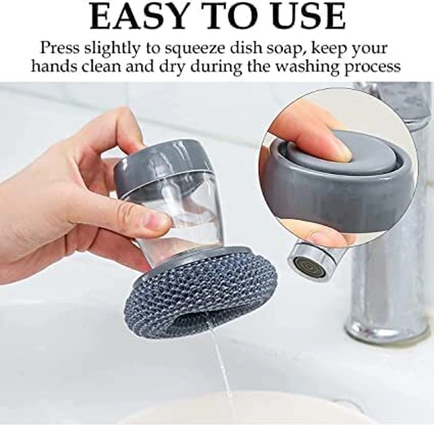 IGS Soap Dispensing Scrubber - Dish Cleaning Brush with Liquid soap Dispenser (PACK OF 2)